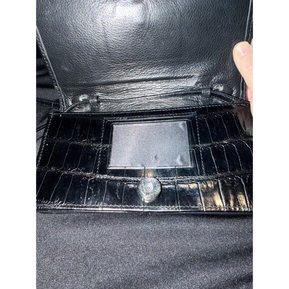 Vintage Brighton handbag with a black croc-embossed leather finish - Picture 7 of 12